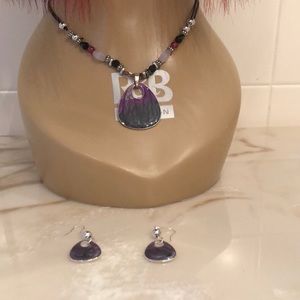 SOLD OUT!! Purple Necklace And Earring Set